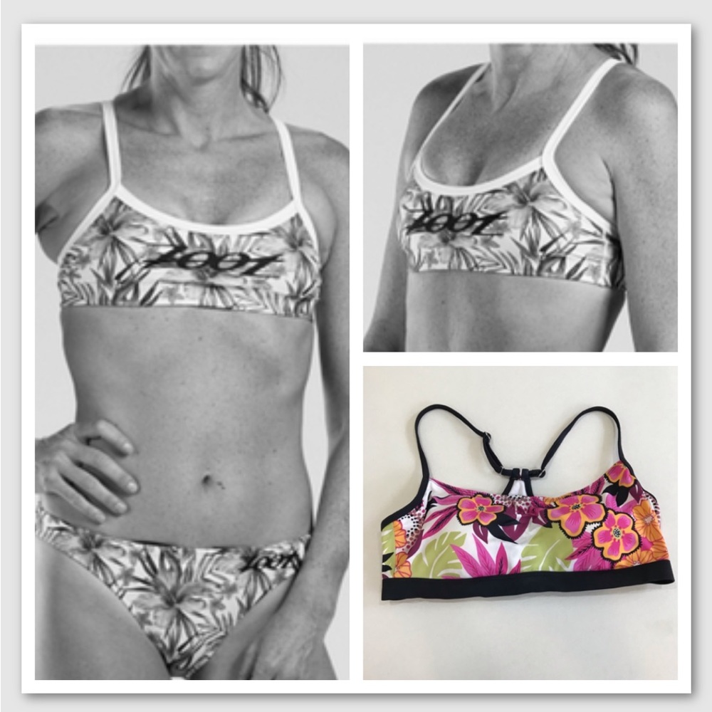 Sonoma Retro Flower Bikini Bathing suit Top Size 10 70’s Woodstock Floral Peace